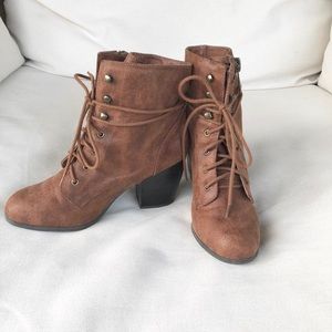 Daytrip Shoes - Chestnut Heeled Ankle Booties Daytrip Shoes - Chestnut Heeled Ankle Booties